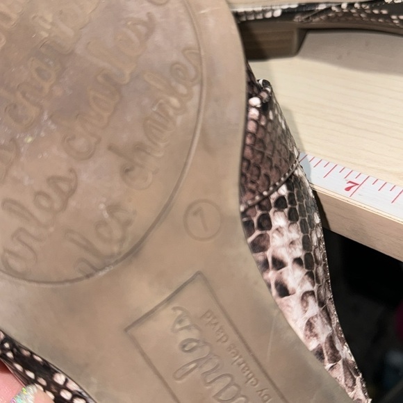 Charles David mules slip on size 7 faux snake‎ print pointed toe - Picture 4 of 5